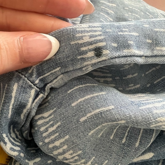 Cloth & Stone Long Sleeve Tencel Romper Off Shoulder Chambray Size XS - Picture 5 of 6